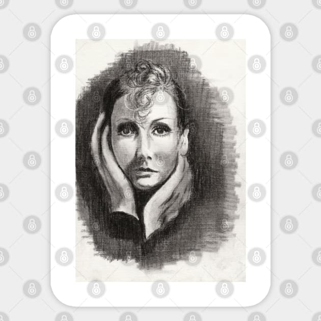 Greta Garbo Sticker by Svetlana Pelin